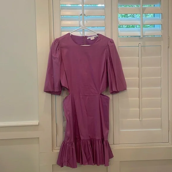 open lace back dress Wholesale Plus Size Twist Knot Slit Front Dress Purple for Sale